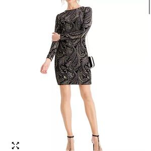 MSK Elegant Black Paisley Dress